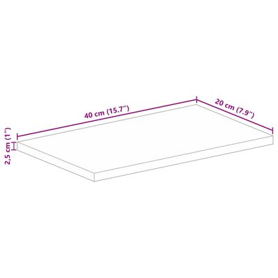 vidaXL Table Top 40x20x2.5 cm Rectangular Solid Wood Acacia