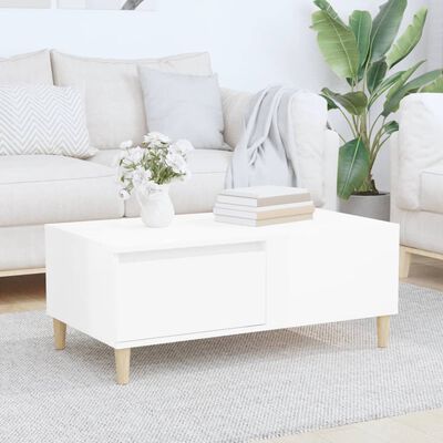 vidaXL Coffee Table High Gloss White 90x50x36.5 cm Engineered Wood