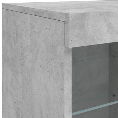 vidaXL Sideboard with LED Lights Concrete Grey 81x37x67 cm