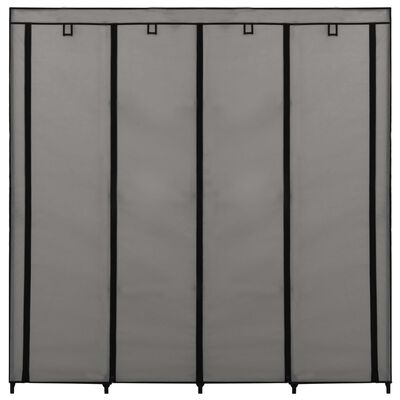 vidaXL Wardrobe with 4 Compartments Grey 175x45x170 cm