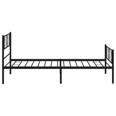 vidaXL Metal Bed Frame without Mattress with Footboard Black 100x200 cm