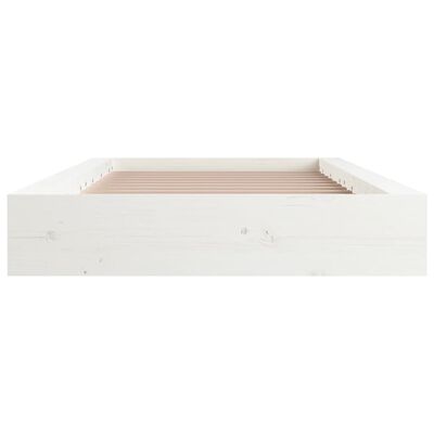 vidaXL Bed Frame without Mattress White 135x190 cm Double Solid Wood