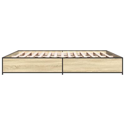 vidaXL Bed Frame without Mattress Sonoma Oak 180x200 cm Super King