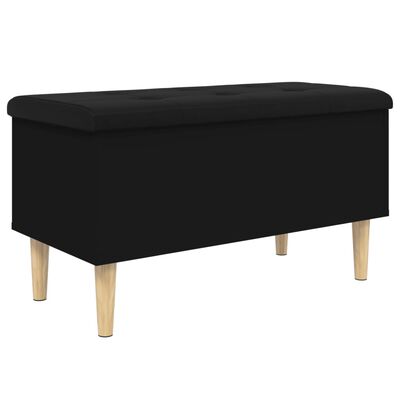 vidaXL Storage Bench Black 82x42x46 cm Engineered Wood