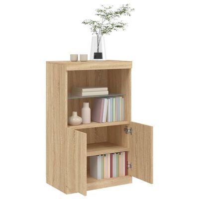 vidaXL Sideboard with LED Lights Sonoma Oak 60.5x37x100 cm