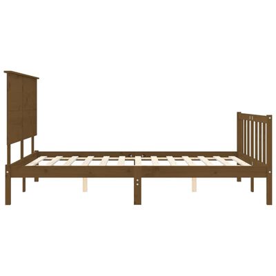 vidaXL Bed Frame without Mattress Honey Brown King Size Solid Wood Pine