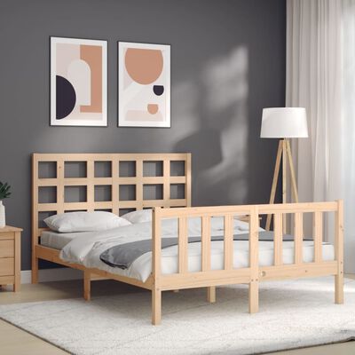 vidaXL Bed Frame without Mattress 140x200 cm Solid Wood Pine