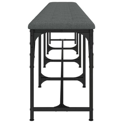 vidaXL Dining Bench Dark Grey 248x32x45 cm Steel and Fabric