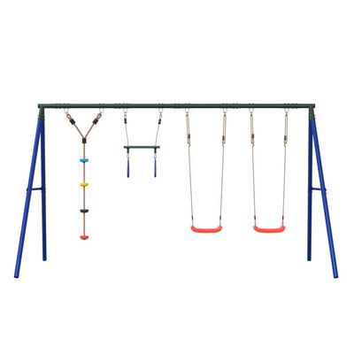 vidaXL Outdoor Swing Set with Swings. Trapeze. Disc Swing