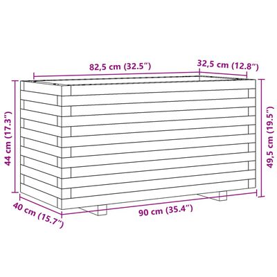 vidaXL Garden Planter 90x40x49.5 cm Impregnated Wood Pine