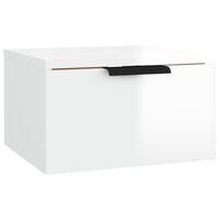 vidaXL Wall-mounted Bedside Cabinet High Gloss White 34x30x20 cm