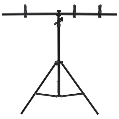 vidaXL T-Shape Background Stand Black 91x60x(70-200) cm