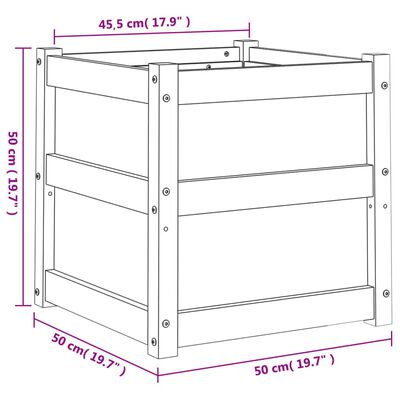 vidaXL Garden Planter 50x50x50 cm Solid Wood Douglas