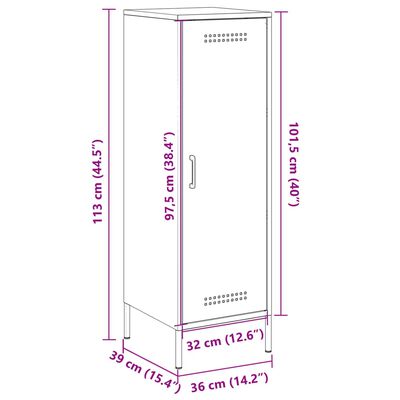 vidaXL Highboard Mustard Yellow 36x39x113 cm Steel