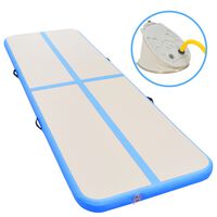 vidaXL Inflatable Gymnastics Mat with Pump 300x100x10 cm PVC Blue