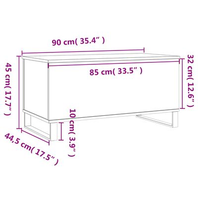 vidaXL Coffee Table Brown Oak 90x44.5x45 cm Engineered Wood