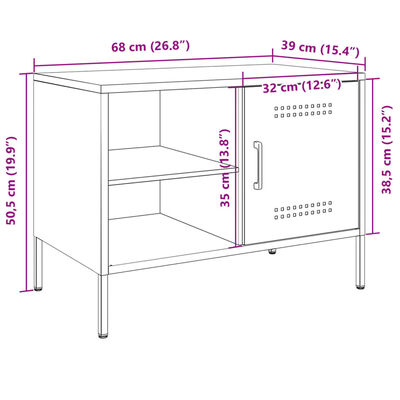 vidaXL TV Cabinet Olive Green 68x39x50.5 cm Steel