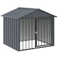 vidaXL Dog House with Roof Black 117x103x102 cm Galvanised Steel