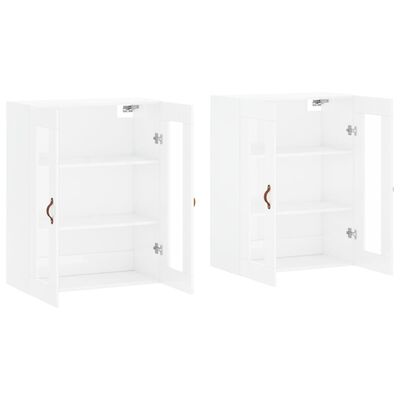 vidaXL Wall Mounted Cabinets 2 pcs High Gloss White Engineered Wood