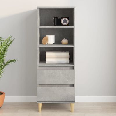 vidaXL Highboard Concrete Grey 40x36x110 cm Engineered Wood