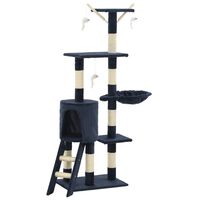 vidaXL Cat Tree with Sisal Scratching Posts 138 cm Dark Blue