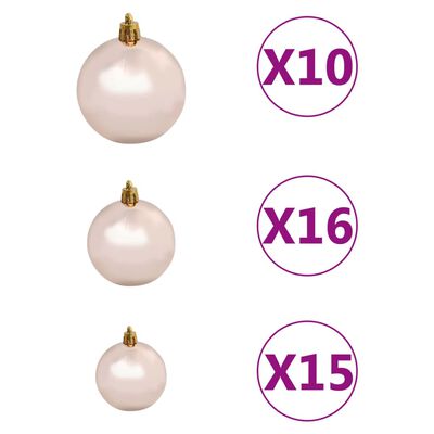 vidaXL Artificial Pre-lit Christmas Tree with Ball Set L 240 cm Green