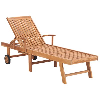 vidaXL Sun Loungers 2 pcs Solid Teak Wood