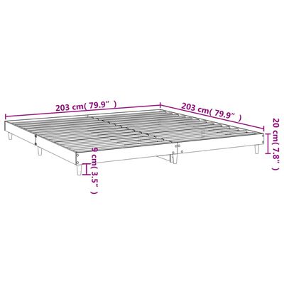 vidaXL Bed Frame without Mattress White 200x200 cm Engineered Wood