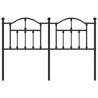 vidaXL Metal Headboard Black 150 cm