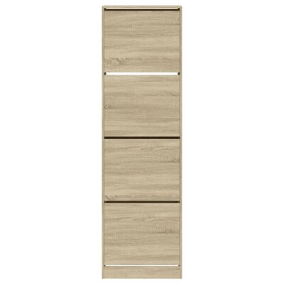 vidaXL Shoe Cabinet with 4 Flip-Drawers Sonoma Oak 60x42x204 cm