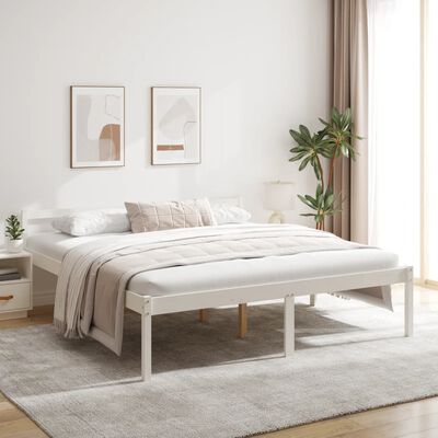 vidaXL Senior Bed without Mattress White 200x200 cm Solid Wood Pine