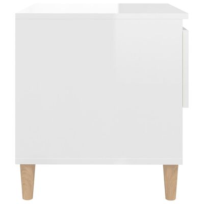 vidaXL Bedside Tables 2 pcs High Gloss White 50x46x50 Engineered Wood