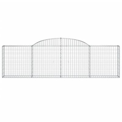 vidaXL Arched Gabion Baskets 4 pcs 300x30x80/100 cm Galvanised Iron