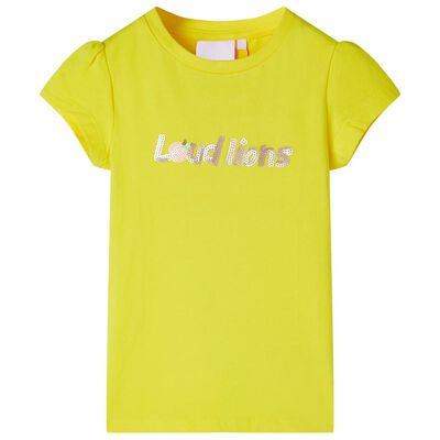 Kids' T-shirt with Cap Sleeves Bright Yellow 128