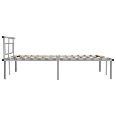 vidaXL Bed Frame without Mattress Grey Metal 140x200 cm