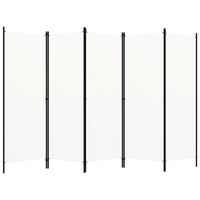 vidaXL 5-Panel Room Divider White 250x180 cm