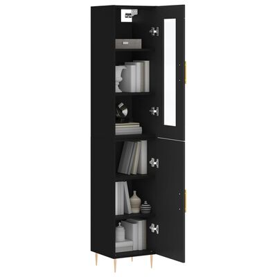 vidaXL Highboard Black 34.5x34x180 cm Engineered Wood