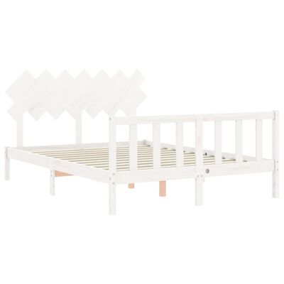 vidaXL Bed Frame without Mattress White 140x190 cm Solid Wood Pine