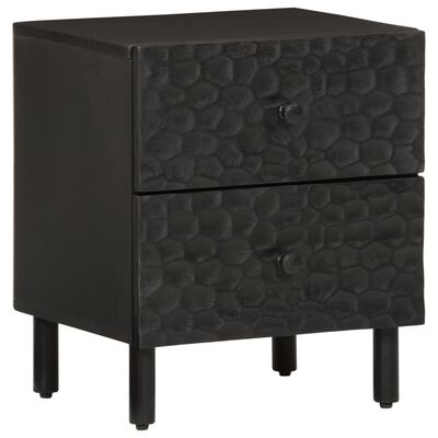 vidaXL Bedside Cabinet Black 40x33x46 cm Solid Wood Mango