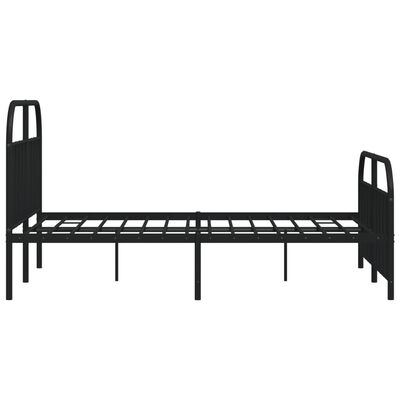 vidaXL Metal Bed Frame without Mattress with Footboard Black 180x200 cm Super King