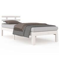 vidaXL Bed Frame without Mattress White Solid Wood 100x200 cm