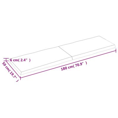 vidaXL Table Top 180x50x(2-6) cm Untreated Solid Wood Live Edge