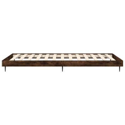 vidaXL Bed Frame without Mattress Smoked Oak 90x200 cm Engineered Wood