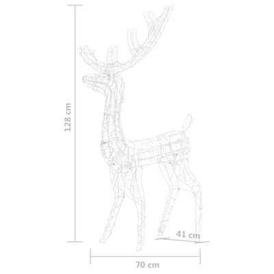 vidaXL Acrylic Reindeer Family Christmas Decoration 300 LED Warm White