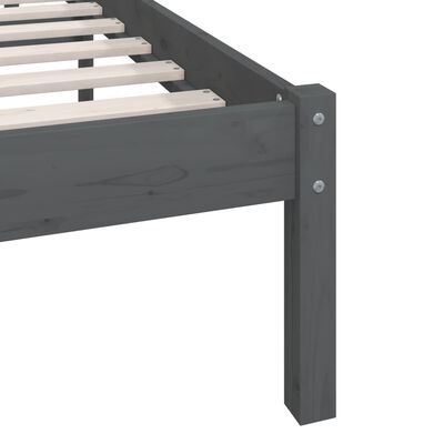 vidaXL Bed Frame without Mattress Grey Solid Wood 140x200 cm