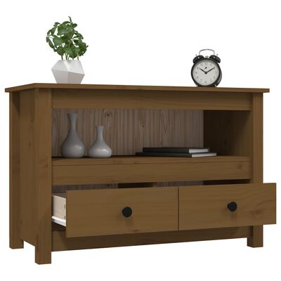 vidaXL TV Cabinet Honey Brown 79x35x52 cm Solid Wood Pine