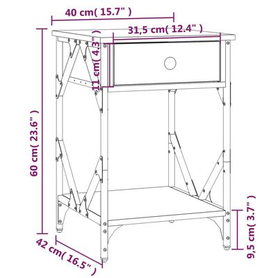 vidaXL Bedside Cabinets 2 pcs Black 40x42x60 cm Engineered Wood