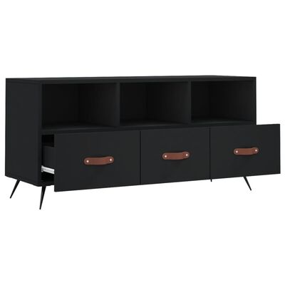 vidaXL TV Cabinet Black 102x36x50 cm Engineered Wood