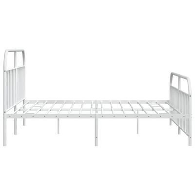 vidaXL Metal Bed Frame without Mattress with Footboard White 193x203 cm