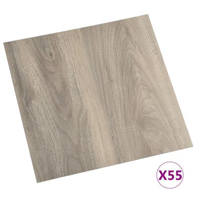 vidaXL Self-adhesive Flooring Planks 55 pcs PVC 5.11 m² Taupe